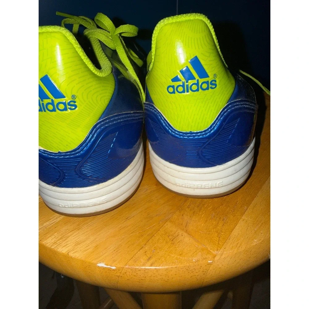 Adidas F50 Adizero Indoor Soccer Shoes Blue‎ Lime Green Adiprene Sneakers Mens